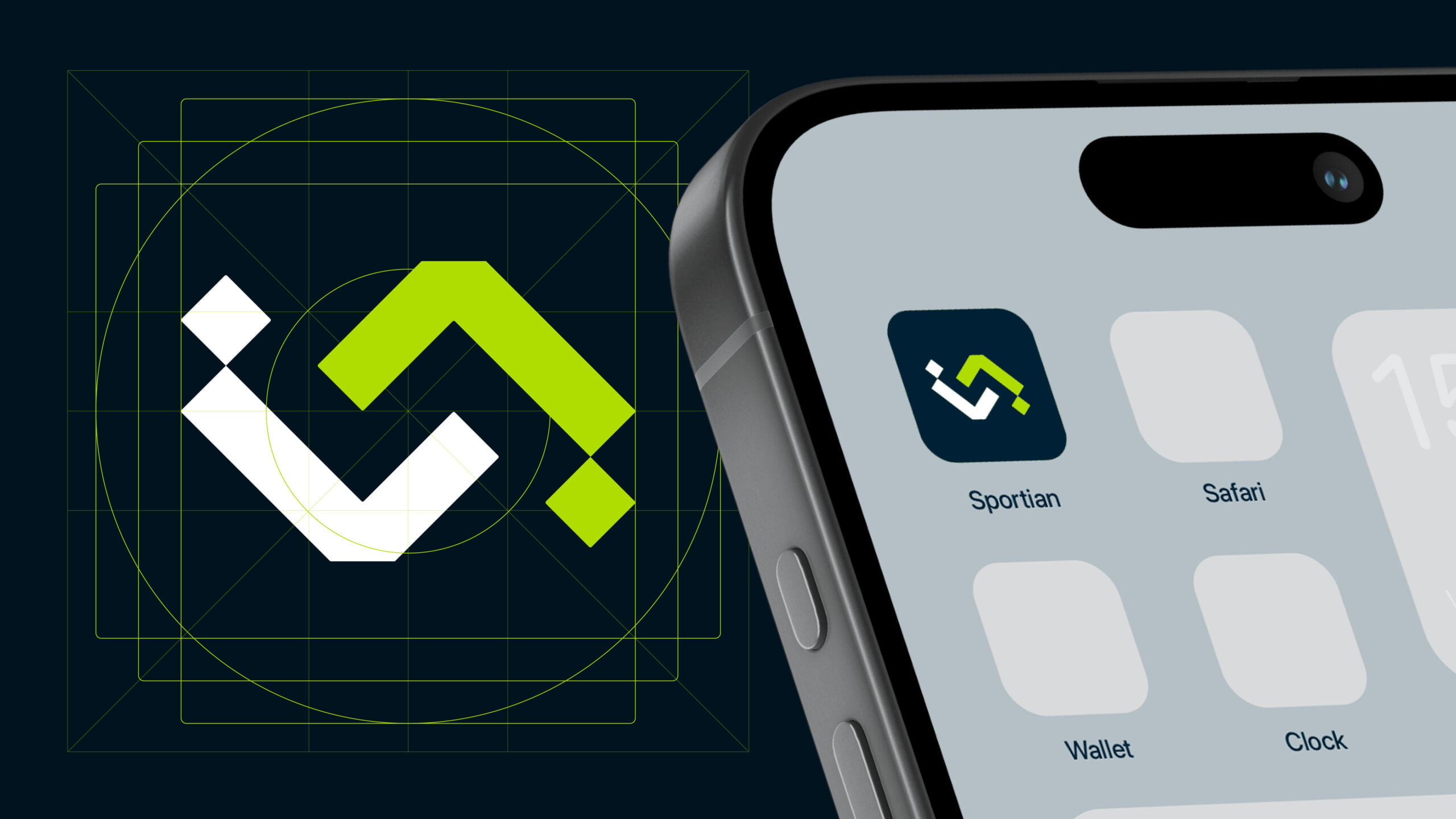 Nuevo diseño de logo Sportian aplicado en dispositivo móvil