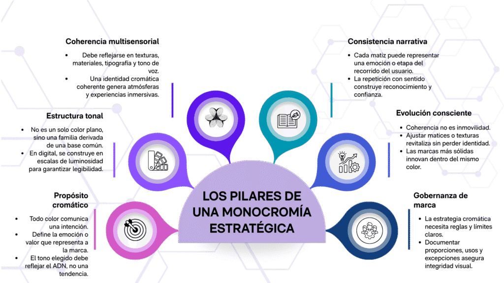 infografía con pilares de la monocromía estratégica