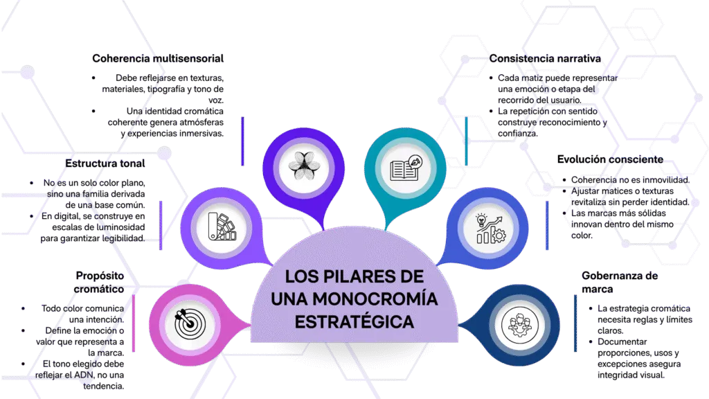 infografía con pilares de la monocromía estratégica
