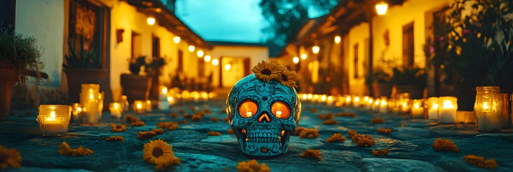 Altar de Día de Muertos en espacio público